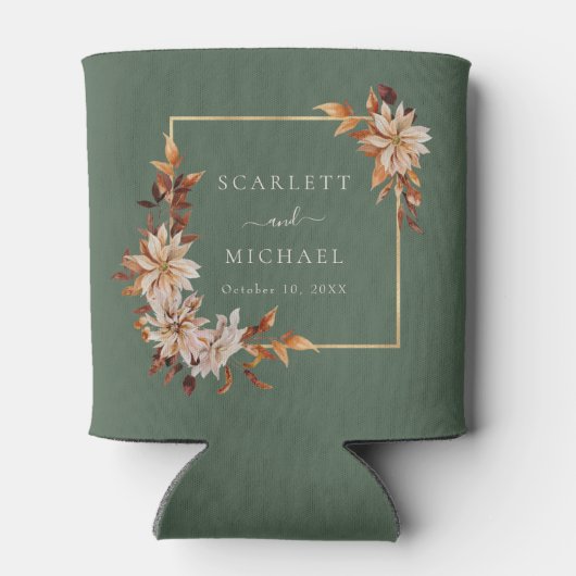 Elegant Green Wedding Blikjeskoeler (Achterkant)