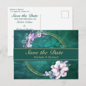 Elegant Green Wedding Briefkaart (Voorkant / Achterkant)
