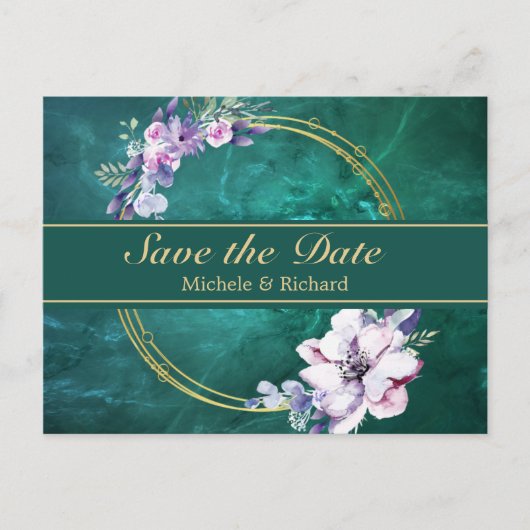 Elegant Green Wedding Briefkaart (Voorkant)