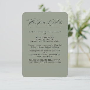 Elegant Green Wedding Details Enclosure Kaart