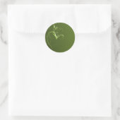 Elegant Green Wedding Envelope Seals Ronde Sticker (Tas)