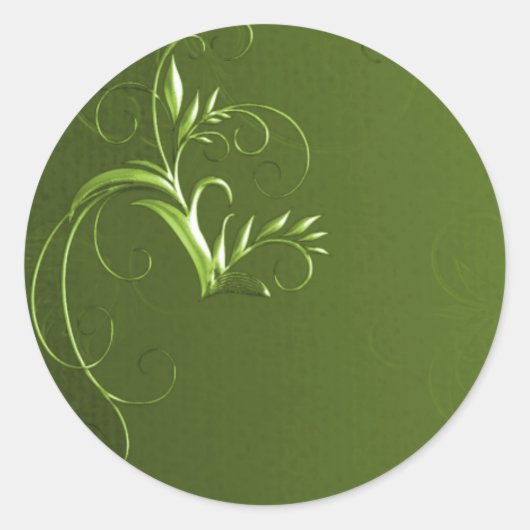 Elegant Green Wedding Envelope Seals Ronde Sticker (Voorkant)