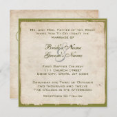 Elegant Green Wedding Invitation Kaart (Voorkant / Achterkant)