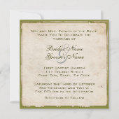 Elegant Green Wedding Invitation Kaart (Voorkant)