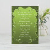 Elegant Green Wedding Invitation Kaart (Staand voorkant)