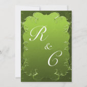 Elegant Green Wedding Invitation Kaart (Achterkant)