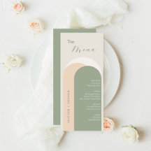 Elegant Green Wedding Menu