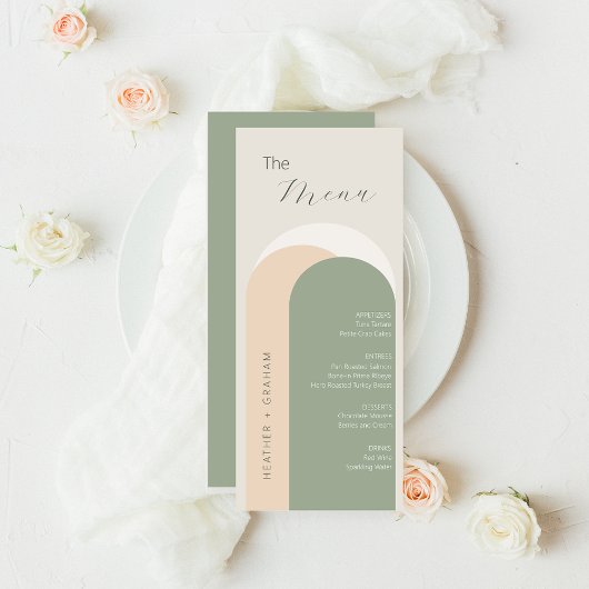 Elegant Green Wedding Menu