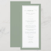 Elegant Green Wedding Menu (Voorkant / Achterkant)