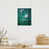 Elegant Green Wedding Poster (Keuken)