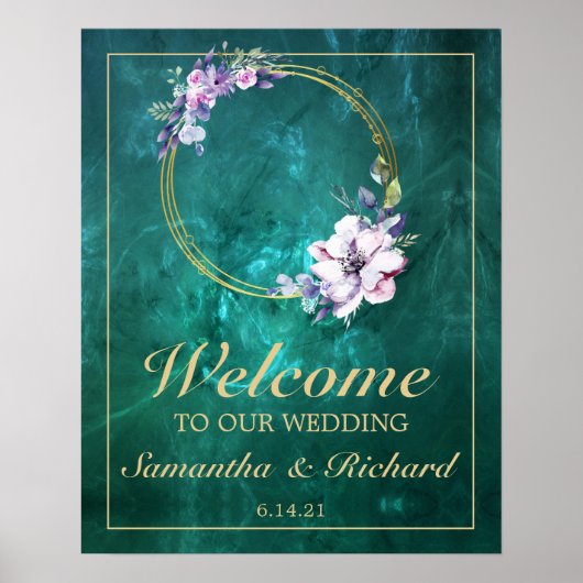 Elegant Green Wedding Poster (Voorkant)
