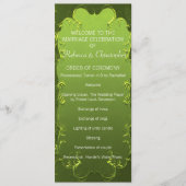 Elegant Green Wedding Programme Programmakaart (Voorkant)