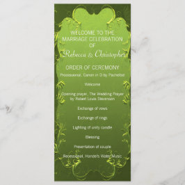 Elegant Green Wedding Programme Programmakaart