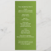 Elegant Green Wedding Programme Programmakaart (Achterkant)