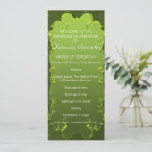 Elegant Green Wedding Programme Programmakaart (Staand voorkant)