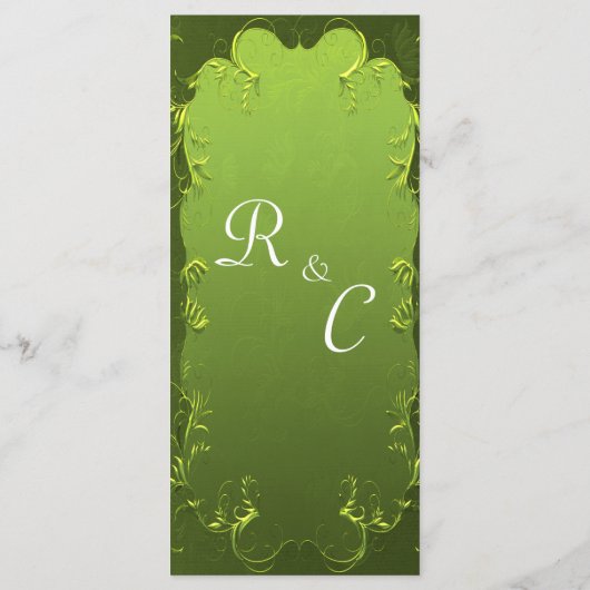 Elegant Green Wedding Reception Menu (Achterkant)