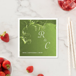 Elegant Green Wedding Reception Servet