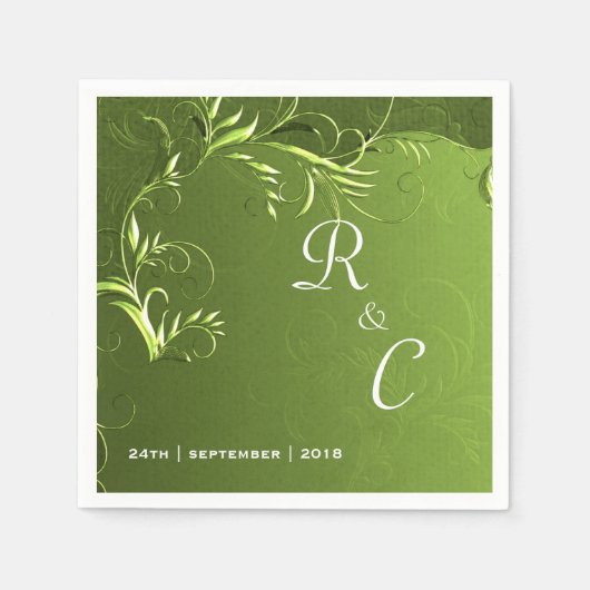 Elegant Green Wedding Reception Servet (Voorkant)