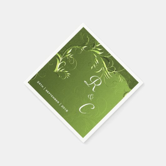 Elegant Green Wedding Reception Servet (Hoek)