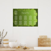 Elegant Green Wedding Reception Sezing Chart Poster (Keuken)
