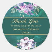 Elegant Green Wedding Ronde Sticker (Voorkant)