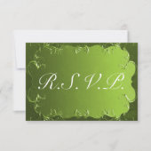 Elegant Green Wedding RSVP Kaartje (Voorkant)