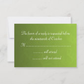 Elegant Green Wedding RSVP Kaartje (Achterkant)