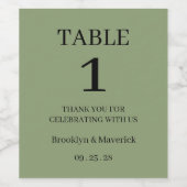 Elegant Green Wedding Wijn Etiket (Enkel label)