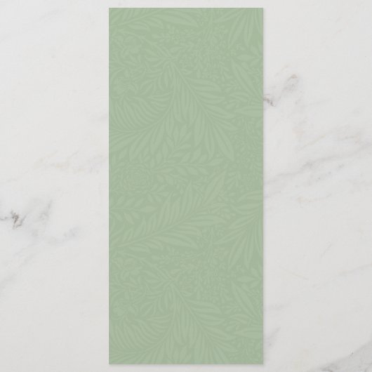 Elegant Green & White Botanical Leaves Wedding Programmakaart (Achterkant)