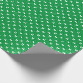 Elegant green white custom monogram initiaal lette cadeaupapier (Hoek)