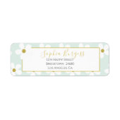Elegant Green White Floral Simple Daisy Gold Etiket (Voorkant)