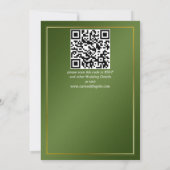 Elegant green white flower bruiloft kaart (Achterkant)