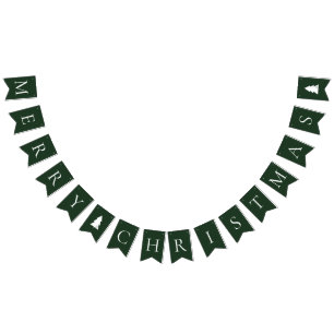 Elegant Green White kerst Vlaggetjes