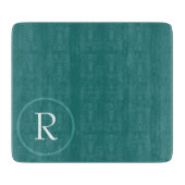 Elegant Green &White Monogram Cutting Board Snijplank (Voorkant)