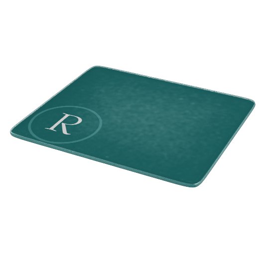 Elegant Green &White Monogram Cutting Board Snijplank (Hoek)