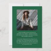 Elegant Green & White Photo Collage Graduation Aankondiging (Achterkant)