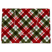 Elegant green & white Red Plaid Rustic Christmas Groot Cadeauzakje (Voorkant)