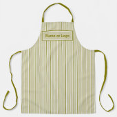 Elegant Green White Striped Apron Schort (Voorkant)