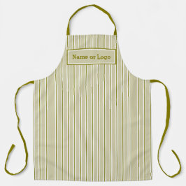 Elegant Green White Striped Apron Schort