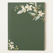 Elegant Green Wildflower Greenery Botanical Planner (Achterkant)