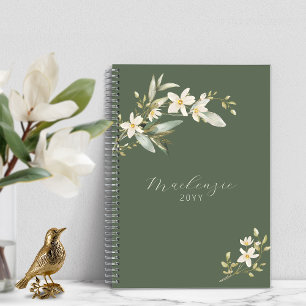 Elegant Green Wildflower Greenery Botanical Planner