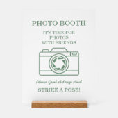 Elegant Green Winter Botanical Wreath Photo Booth  Acryl Bord (Voorkant)