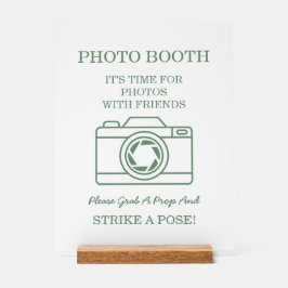 Elegant Green Winter Botanical Wreath Photo Booth Acryl Bord