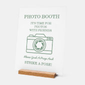 Elegant Green Winter Botanical Wreath Photo Booth  Acryl Bord (Hoek)