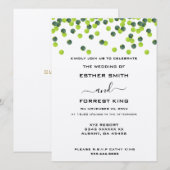 Elegant Green Yellow Polka Dot Design Weddenschap Kaart (Voorkant / Achterkant)