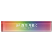 Elegant Green Yellow Red Blue Paarse Sjabloon Naambordje (Voorkant)