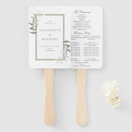 elegant greenersage vertrekt trouwprogramma handwaaier