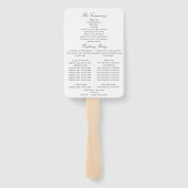 elegant greenersage vertrekt trouwprogramma handwaaier (Achterkant)