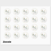 ELEGANT Greenerves Gold Monogram Letter M Ronde Sticker (Vel)