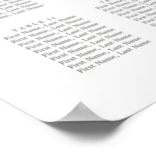 Elegant Greenery 15 Tabel Wedding Seating Chart Poster (Hoek)